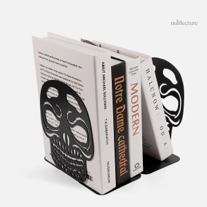 Serre-livre métal tête de mort édition, design unique