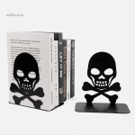 Accessoire déco en métal, serre-livre tête de mort