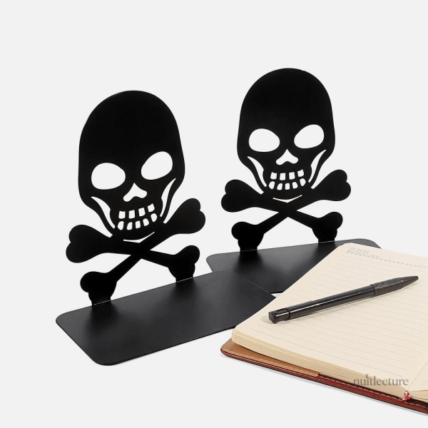 Tête de mort en métal, élément de rangement original