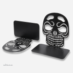 Serre-livre décoratif en métal, style tête de mort