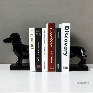 Décoration de bureau : serre-livre chien en résine