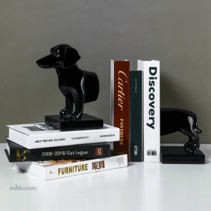 Accessoire littéraire : chien en résine pour étagère