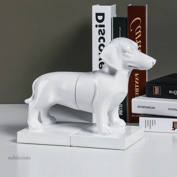 Serre-livre décoratif chien en résine 3D