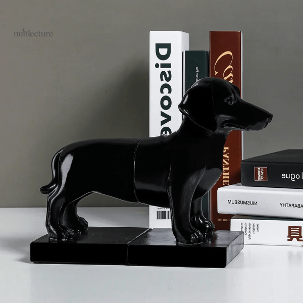 Style unique : serre-livre en résine avec motif canin
