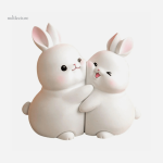 Obejct décoratif 3D : serre-livre original avec des lapins
