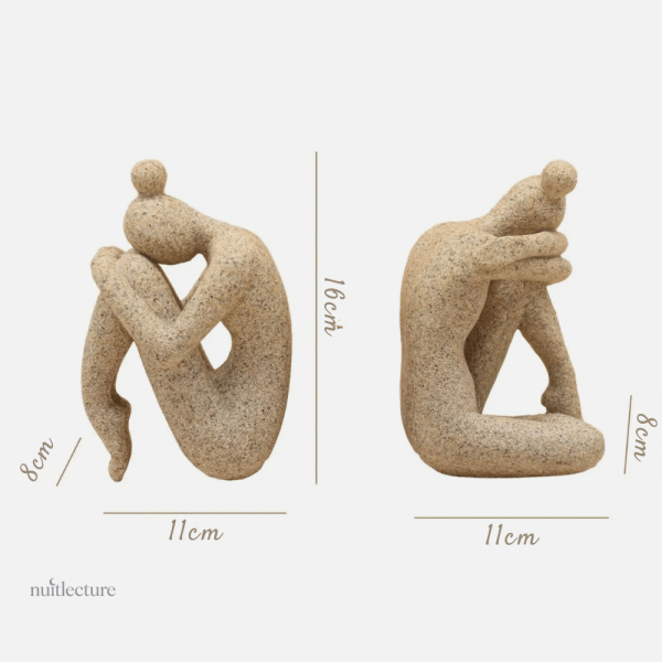 Muses pensives, serre-livre en résine au style moderne