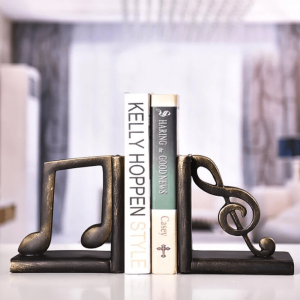 Serre-livre décoratif en résine, design musical