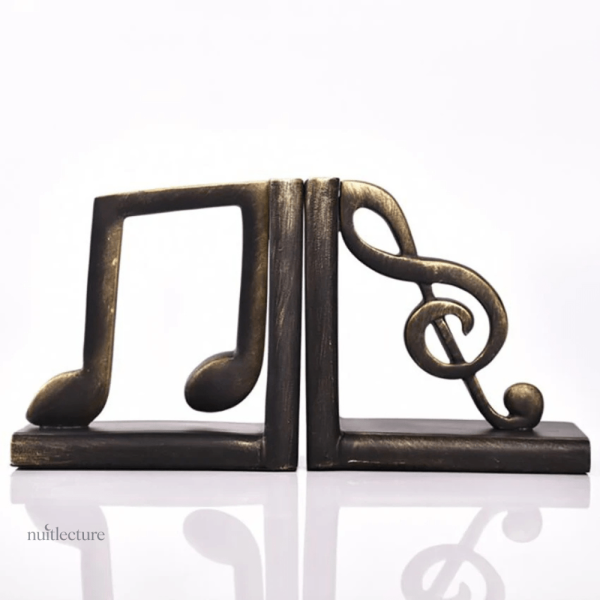 Sélection de serre-livres, résine notes musicales