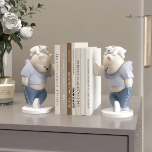 Décoration de bureau : serre-livre en résine ourson mignon