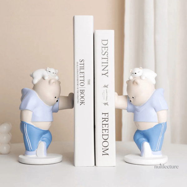 Accessoire de lecture : serre-livre ourson en résine