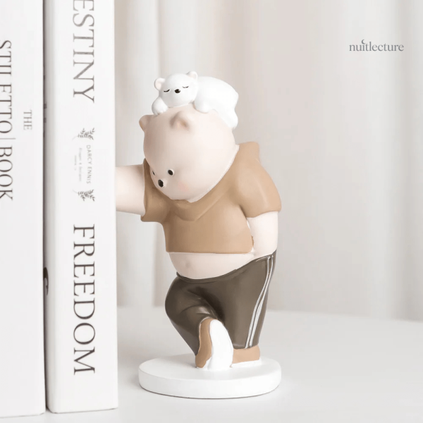 Ours mignons en résine, serre-livre 3D pour style unique