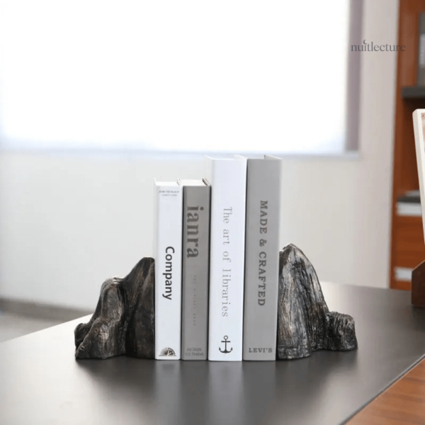 Serre-livre Rochers en résine 3D pour ordre des livres