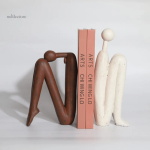 Serre-livre minimaliste en résine pour bibliothèque contemporaine